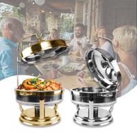 Chauffe-plats électrique en acier inoxydable grande capacité avec couvercle à charnières, ensemble buffet, finition argent or, hôtel, restaurant, chauffage au gaz