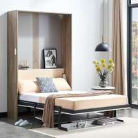 Bureau d'ordinateur en bois pliable moderne et lit mural invisible à cadre en acier multifonctionnel pour les petits espaces