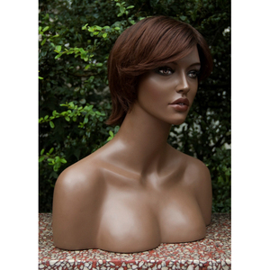 Testa di manichino femminile africano in fibra di vetro seno grande nero realistico con spalle - Product Image 4