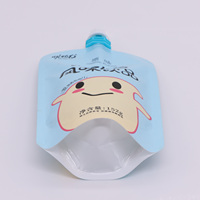 Pochette Doypack avec bec verseur pour boisson lactée probiotique aromatisée aux bactéries lactiques, boisson au yaourt, emballage alimentaire laitier avec buse