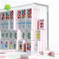 Jeu de Mahjong en Acrylique Vierge Personnalisé – Tuiles de Mahjong Américaines en Acrylique – Ensemble de Jeu de Mahjong Américain – Articles de Nécessité Quotidienne
