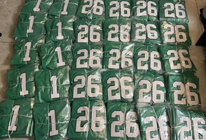 Мужская футболка с коротким рукавом, американская футбольная майка, дышащая рубашка для бизонов, с вышитой надписью Jeffery для #17 Allen - Product Image 5