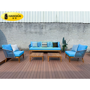 Durable Outdoor Furniture Patio Garden Rope Woven Outdoor teak rope garden furniture Sofa