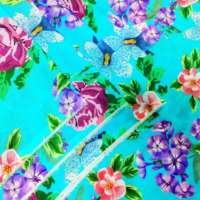 Kain Tenun Linen Organik 100% Ramah Lingkungan Motif Bunga Latar Belakang Biru Gaun Wanita Kemeja Rok Gaya Cina Baru Panjang