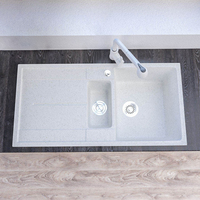Évier de cuisine multifonction en quartz, lavabo de luxe en granit composite coloré, éviers de cuisine