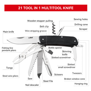 El mejor precio de <span class=keywords><strong>Sanrenmu</strong></span>, regalo, personalizado, 21 en 1, multifunción, acero inoxidable, mango G10, cuchillo plegable multiherramientas - Product Image 6