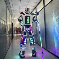 Robot humanoide con luz LED personalizada, disfraz de cosplay para bodas y eventos comerciales con efecto luminoso