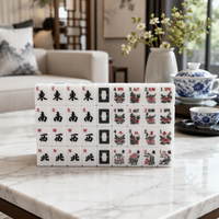 Tuiles de Mahjong en Cristal Doré Fournies par l'Usine, Vente en Gros, Pièces en Acrylique Polies à la Main, Dos Scintillant, Ensemble Complet pour Jeu de Table