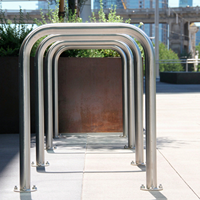 Support de vélo robuste en U avec barre de support, station de stationnement de vélos en métal à fixation au sol pour rue, parc, école