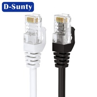 Cable Ethernet Cat6 CCA Dsunty, Cables de Red LAN Cat6 de 0.5m-100m, UTP RJ45 28AWG, Revestimiento de PVC Azul, Cable de Conexión de Alta Velocidad