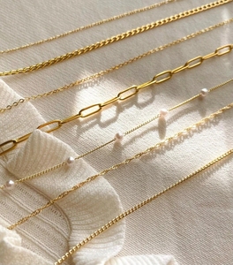 Collar de Plata de Ley 925 Chapado en Oro, Collar de Cadena de Serpiente Figaro Largo y Económico para Hombre y Mujer - Product Image 2
