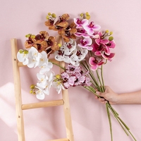 CL09002 tiges d'orchidées artificielles Real Touch Faux Phalaenopsis fleur décoration de mariage à la maison 26.8 pouces de haut 5 grandes fleurs