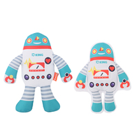 Retro Roboter-Plüschhundespielzeug, Quietschend im Vintage-Stil, 2D Flach & 3D Gefüllt, Welpen-Kauspielzeug, Langlebiges Interaktives Haustierspielzeug, Neuheit