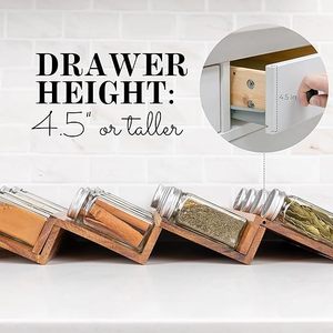 Organisateur de rangement pour pots à épices en <span class=keywords><strong>verre</strong></span> OEM/ODM, plateau à épices en bois d'acacia, organisateur de tiroir, support à épices de cuisine pour comptoir - Product Image 3
