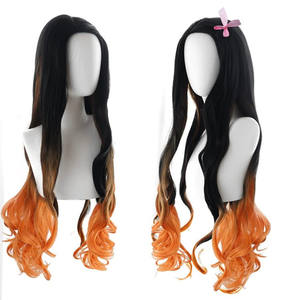<span class=keywords><strong>Perruque</strong></span> de cosplay version ombrée, style longue vague, inspirée de Kamado <span class=keywords><strong>Nezuko</strong></span>, directement de l'usine - Product Image 3