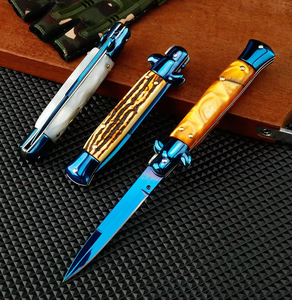 سكين مافيا إيطالي AKC حاد عالي الصلابة قابل للطي للاستخدام الخارجي، الأكثر مبيعاً عبر الحدود، سكين تكتيكي محمول للتخييم والبقاء على قيد الحياة - Product Image 4