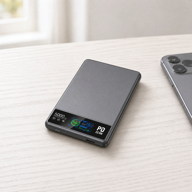High Quality Aluminum Alloy 20W Factory Wholesale Portable Wireless Slim Power Bank Fast Charging TFT Screen Display Outdoor Use