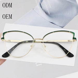 Của phụ nữ kim loại mạnh mẽ Cat Eye Kính <span class=keywords><strong>Frames</strong></span> in thiết kế chống bức xạ kim cương màu đỏ chất liệu hợp kim cho kính đọc sách - Product Image 4