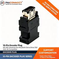 Connecteur d'encodeur PAICONNECT SM-10P 10 broches mâle/femelle en cuivre avec boîtier ABS, compatible IP20 pour servomoteur Mitsubishi
