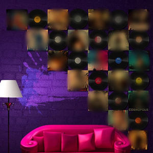 Factory 12 8 Inch Plastic Vinyl Record Wall Sticker Retro Music Themed Artificial Home <b>CD</b> Poster Wall Art Gift Disc Decoration - Product Image 5