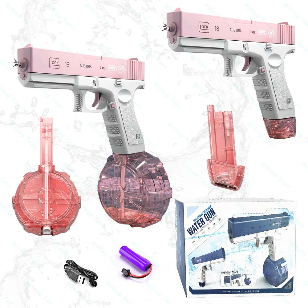 Qilong G18 Pistol Toys Children's Electric Water Gun Toys Juguetes Para Los Ninos Outdoor Summer Toys Kids Glock Auto Water Guns