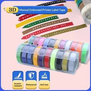 Ruban adhésif pour étiquettes en relief 3D, 3 m, compatible avec les imprimantes d'étiquettes en relief MOTEX et <span class=keywords><strong>DYMO</strong></span> - Product Image 2