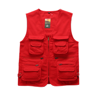 Gilet cargo 100% coton multi-poches pour hommes pour l'escalade, le tir, la photographie, l'accrochage, le pêcheur, le journaliste, gilet de pêche