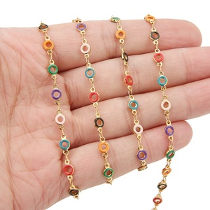 Cadenas de esmalte con diseño de donut para collares y pulseras infantiles DIY, accesorios y suministros, cadenas de esmalte con efecto de goteo de aceite para manualidades. - Product Image 5