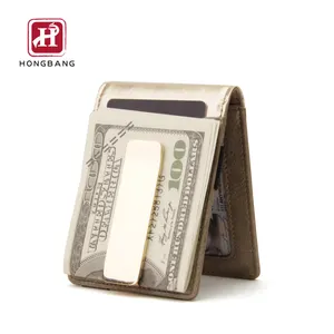 उच्च संस्करण गर्म बिक्री हस्तनिर्मित पुरुषों आरएफआईडी अवरुद्ध कार्ड धारक स्लिम बटुआ कार्यात्मक पैसे क्लिप बटुआ