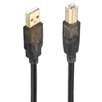 Cable de Impresora USB 2.0 Trenzado de Nailon Bochara, USB Tipo A a Tipo B, Macho/Macho, Blindado con Lámina y Trenzado, Chapado en Oro, 1.8m 3m 5m 7.5m 10m