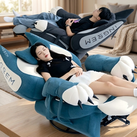Fauteuil inclinable intelligent en peluche avec commande vocale, massage et fonction pivotante pour le gaming, la chambre et le home cinéma