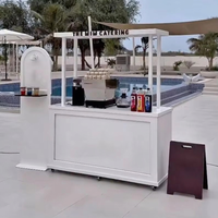 Chariot à café pour mariage avec bar lumineux LED, chariot à bonbons personnalisé avec logo, chariot de mariage en acrylique, décoration d'événements intérieurs et extérieurs
