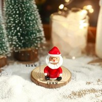Adornos Navideños de Vidrio, Figuras de Papá Noel para Árbol de Navidad, Decoraciones Creativas de Dibujos Animados para el Hogar, Mini Decoraciones para Escritorio y Coche