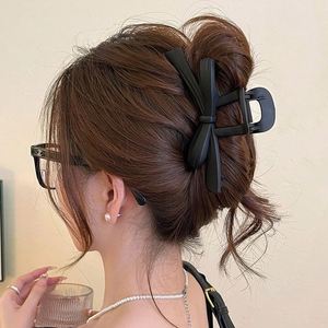 Gift Matte-textured Crystal Bow Tie Ribbon Hair <b>Clip</b> for Women 2024 New Elegant Handmade Back Updo Hair Accessory - Product Image 6