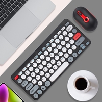 Penjualan laris Kombo Keyboard nirkabel 2.4G desain Mini ergonomis portabel antarmuka USB mendukung semua komputer 78 tombol