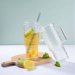 Vaso de Vidrio Transparente Personalizado para Bebidas Frías, <span class=keywords><strong>Cerveza</strong></span> o Jugo de Frutas, 500 ml, con Asa - Product Image 4