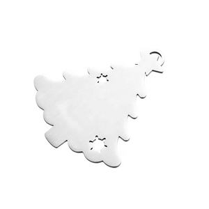 Yiwu Aceon สแตนเลสตัดขอบหยักขนาดที่กําหนดเองธรรมดา DIY เลเซอร์แกะสลักของขวัญปีใหม่ต้นคริสต์มาสแปรงเครื่องประดับ - Product Image 2