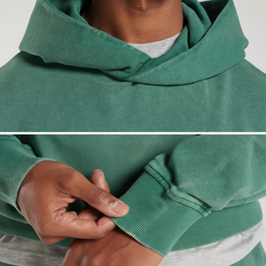 Custom Embroidered Hoodies Plain <b>Pullover</b> <b>Men</b> Distressed Rhinestone Acid Wash Logo 100% Cotton Anti-Pilling Regular Fit Autumn - Product Image 1