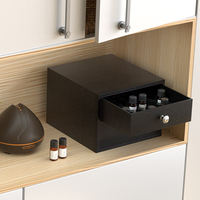 Caja de Almacenamiento de Madera Natural con Doble Cajón para Botellas de Aceites Esenciales, Práctica Caja para Guardar Perfumes