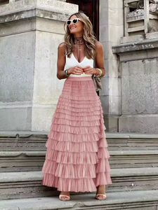 Élégante Robe <span class=keywords><strong>Longue</strong></span> Maxi en Satin Taille Haute pour Filles avec Nœud Plissé à Volants et <span class=keywords><strong>Jupe</strong></span> en <span class=keywords><strong>Tulle</strong></span> Gâteau Imprimé Léopard Tissu Promotionnel - Product Image 6