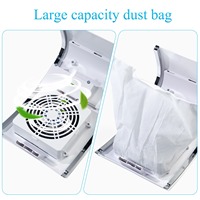 Colector de Polvo para Uñas de Escritorio Modelo 108 de 80W, Móvil, de Alta Velocidad, Sin Fugas de Polvo, para Pulir y Esmerilar Uñas
