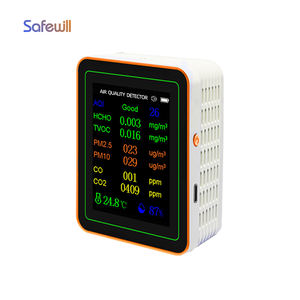 Safewill Tuya Dedektörü AQI PM2.5 PM10 CO2 TVOC Sıcaklık Nem WiFi İç Mekan Hava Kalitesi Monitörü IP54 Ses+Işık <span class=keywords><strong>Alarm</strong></span>ı - Product Image 1