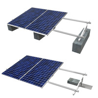 SunX-Tech Vente chaude Structures triangulaires fixes en aluminium pour toit plat Base en béton et poutre en L lestée Supports de panneaux solaires trépieds