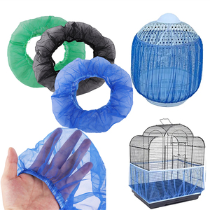 Cubierta de malla de nailon para jaula de pájaros con banda elástica, tamaño M/L, red ventilada para jaula de pájaros, lavable a máquina, cubierta para jaula de mascotas. - Product Image 1