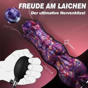 Leyuto ، أوفيبوسيتور الوحش الخيال الغريبة نفخ عقدة الشرج المكونات 4-سيليكون البيض XXL كأس شفط كبير لعبة الجنس - Product Image 5