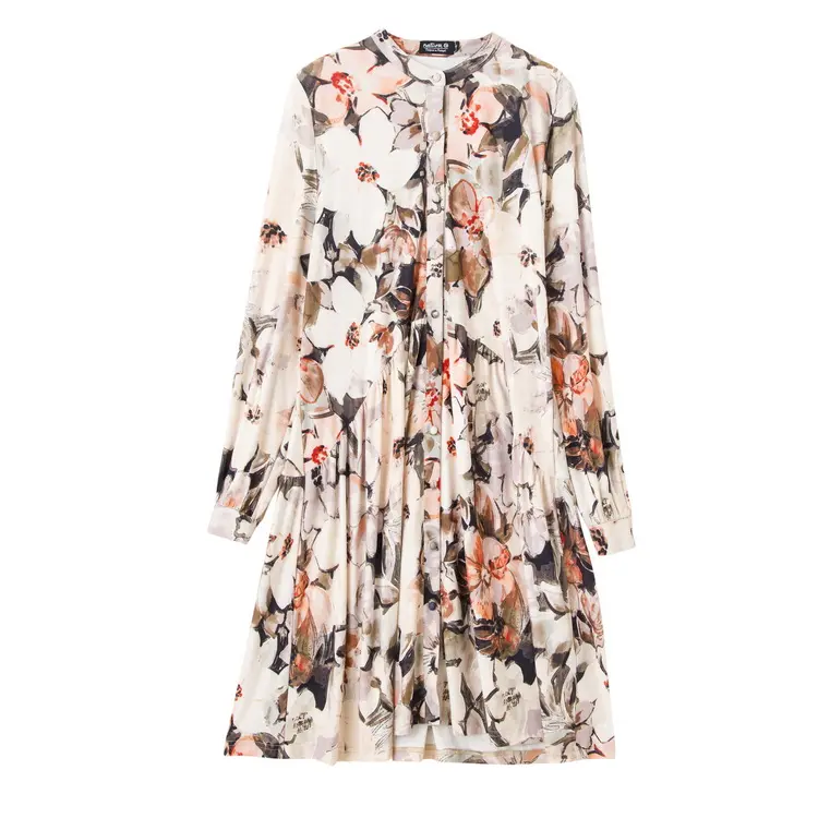 good sell 2021 spring fall fashion Chiffon casual crew neck women casual floral dress