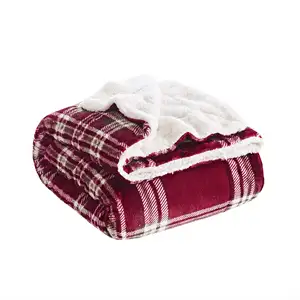 Ultra Plush Custom Christmas Holiday Printed Fleece Throw Blanket 100% Polyester Raschel Rectangular Festival Pattern