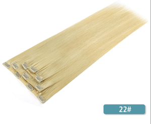 double layer pu clip in remy virgin human hair extensions straight seamless 7pcs 16 clips 100g per pack multiple colors to pick. - Product Image 5