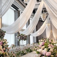 Rideaux de décoration de mariage taille personnalisée pour plafonds de mariage, tissu organza décoration de fête arches chaises tissus décoratifs