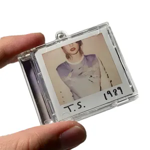 Hinchee Kpop charm Taylo_r Swift Mini álbum registro colgante NFC Sensor acrílico llavero que se puede abrir DIY música CD llavero